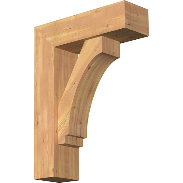 Ekena Millwork Imperial Block Smooth Bracket w/ Offset Brace, Western Red Cedar, 7 1/2"W x 24"D x 32"H BKT0806X24X32IMP05SWR - main